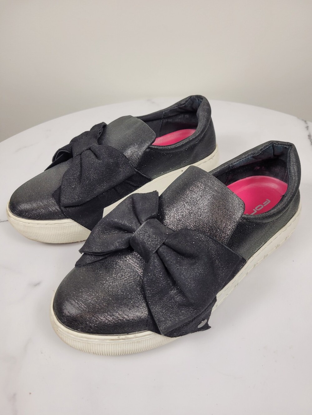Y2K Black Ribbon Platform Sneakers Shoes Size: 6US